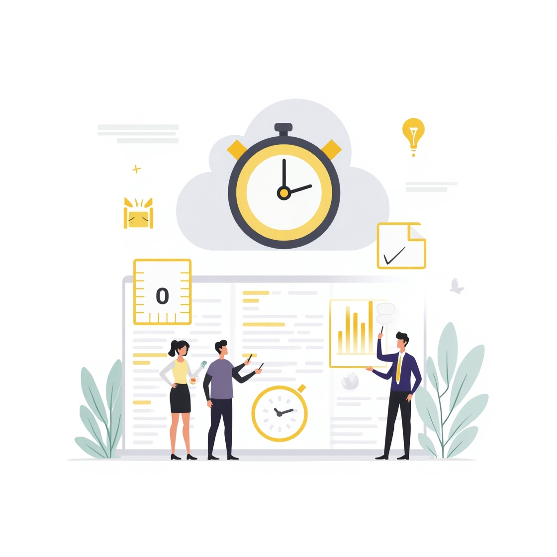 A dashboard showing time tracking analytics and employee schedules